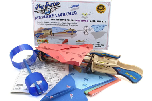 PATHFINDERS STEM kit Airplane Launcher Paper Airplane Engineering kit for Kids Ages 12-14 Wood Building Kits Educational Toys for Kids Science kit for Kids Age 12-14 stem Projects by Anti Spier