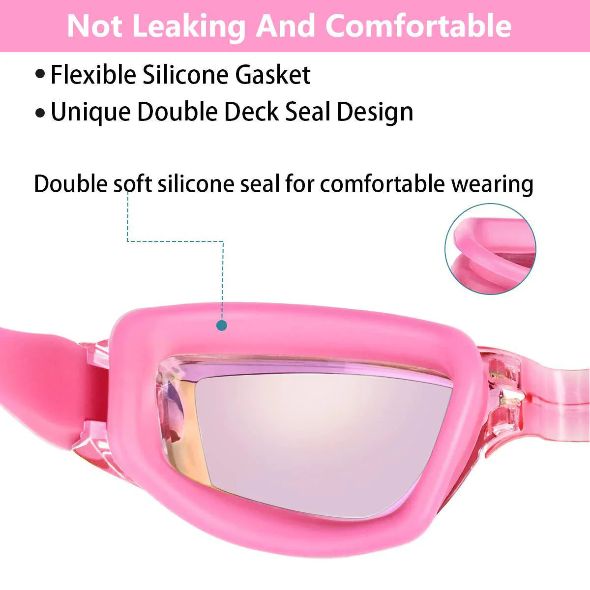 Clear Comfortable Swimming Goggles UV- Anti-Fog Swim Glasses Mirror Adult & Kids by Anti Spier