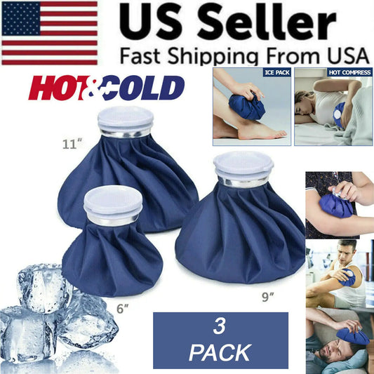 3PCS Ice Bags Packs Knee Neck Reusable Cold Relief Pain Headache Sport Injury by Anti Spier
