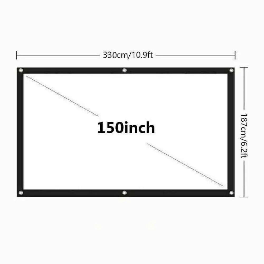 Portable Foldable Projector Screen 16:9 HD Outdoor Home Cinema Theater 3D Movie by Anti Spier