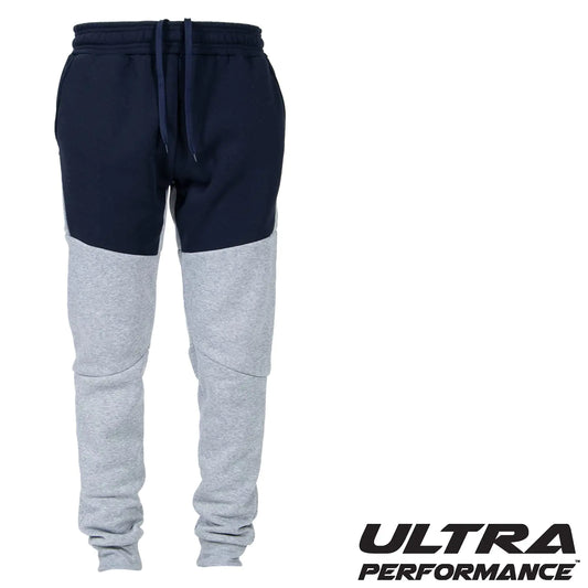 Ultra Performance 3 Pack Fleece Active Tech Joggers for Men, Mens Sweatpants with Zipper Pockets 3X Color Block Navy / Color Block Black / Color Block Charcoal by Anti Spier