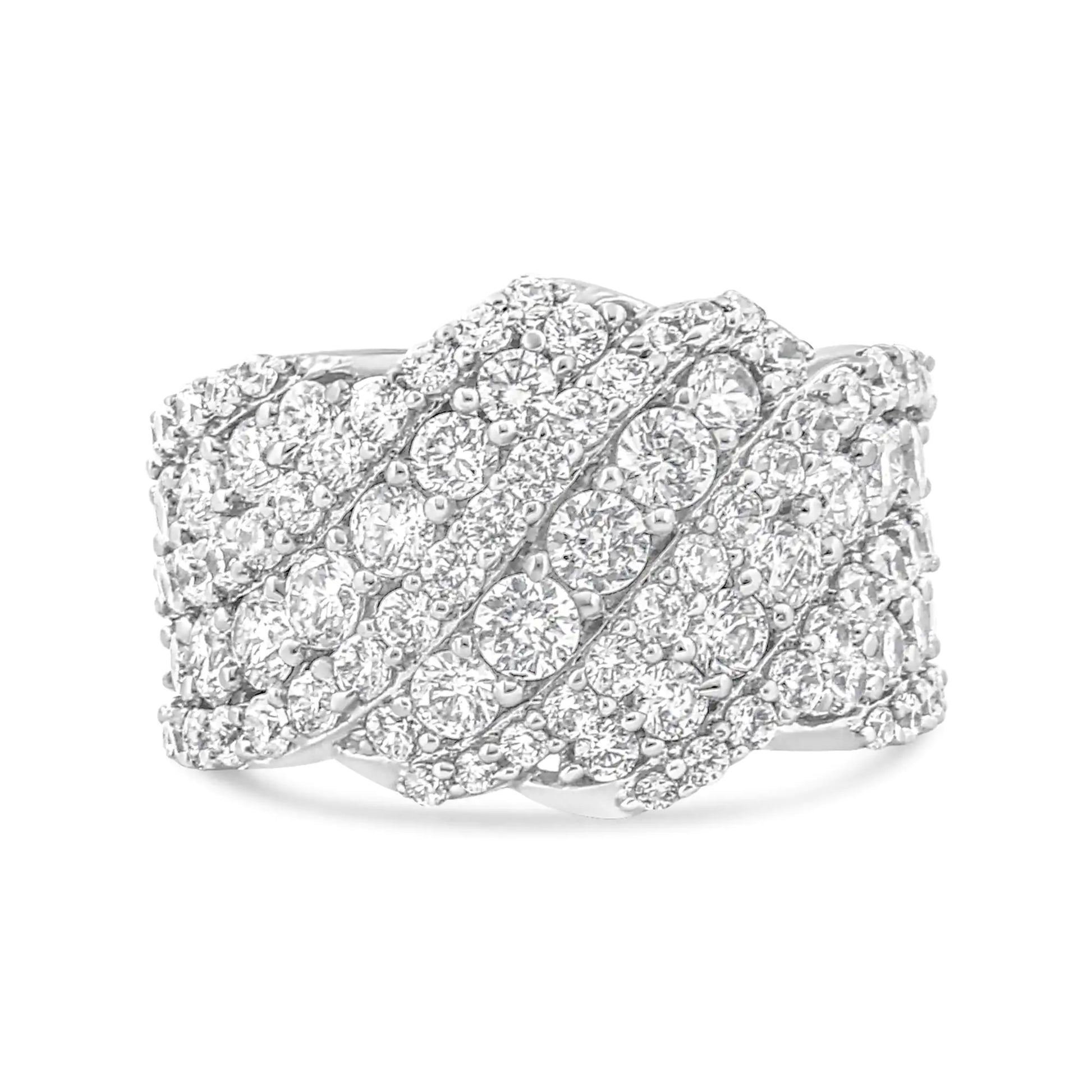 10K Yellow Gold 3.00 Cttw Diamond Multi Row Cluster Band Ring (I-J Color, I3 Clarity) by Anti Spier