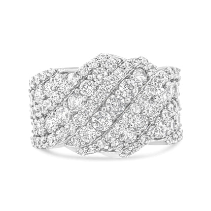 10K Yellow Gold 3.00 Cttw Diamond Multi Row Cluster Band Ring (I-J Color, I3 Clarity) by Anti Spier