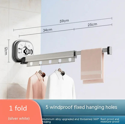 Retractable Aluminum Suction Cup Clothes Hanger by Anti Spier