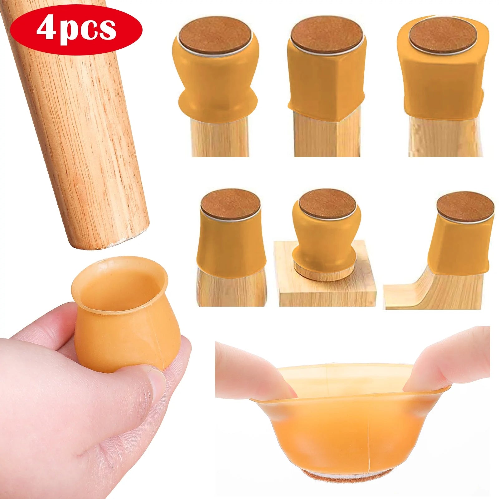 16pcs Silicone Furniture Leg Protectors: Floor Protection & Anti-slip Pads by Anti Spier