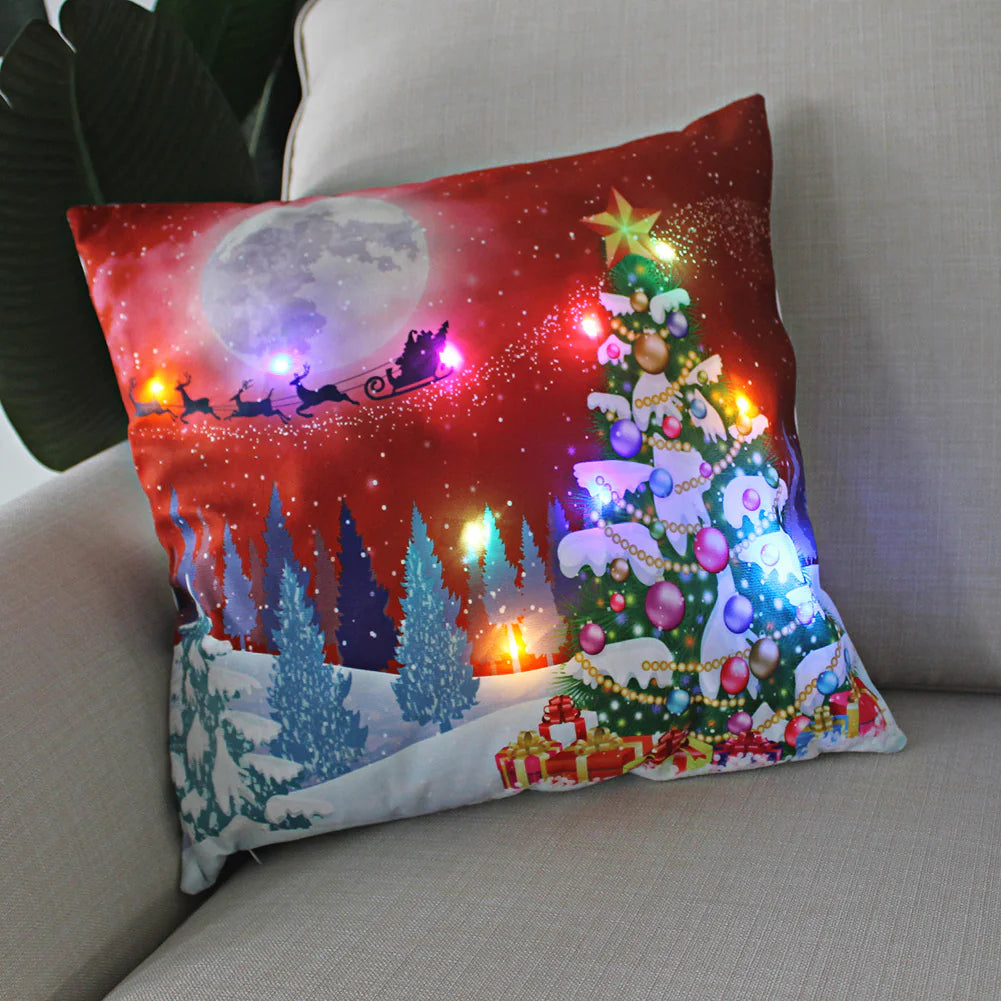 Super Soft Plush Christmas LED Lantern Pillowcase by Anti Spier