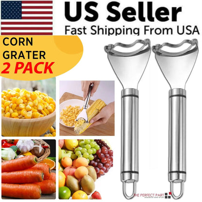 2x Corn Cob Peeler Stainless Steel Thresher Stripper Remover Kitchen Cutter Tool by Anti Spier
