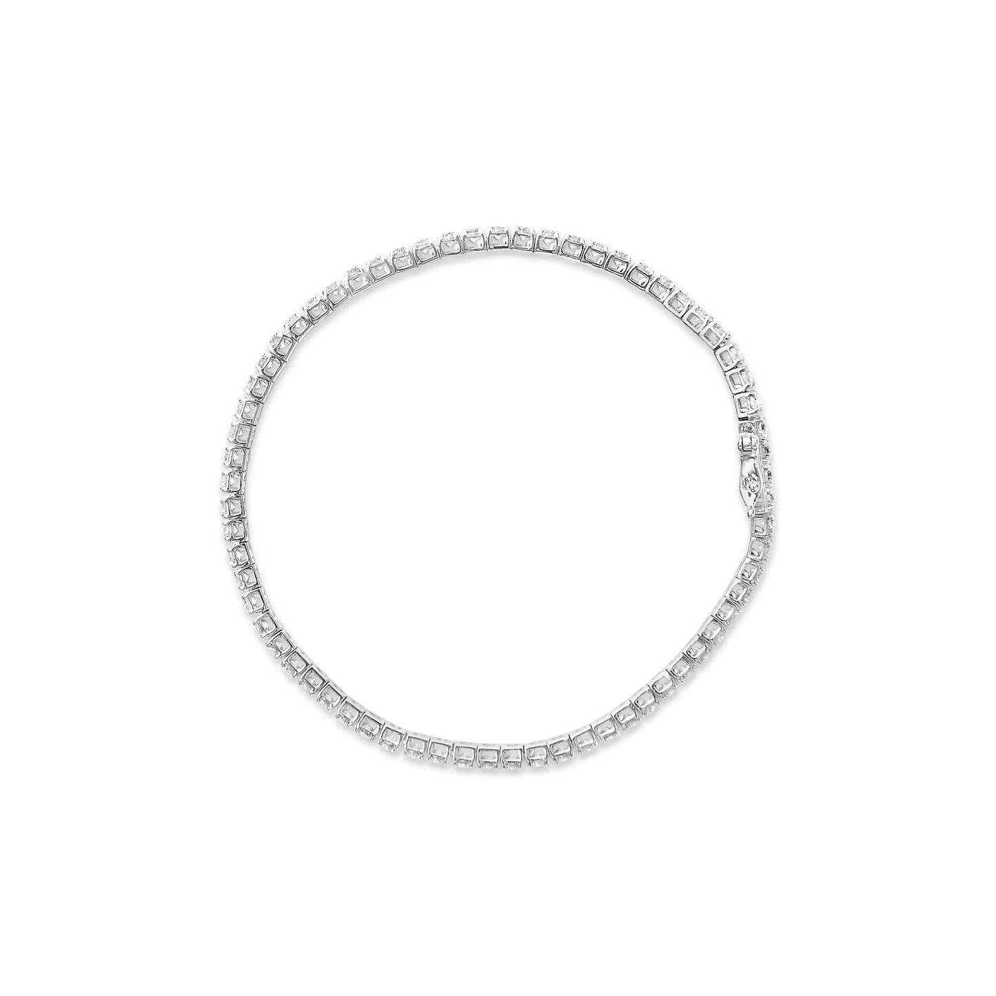 14K White Gold Lab Grown 4.00 Cttw Round Brilliant Cut Diamond Prong Set Classic Tennis Bracelet - 7" (F-G Color, VS2-SI1 Clarity) by Anti Spier