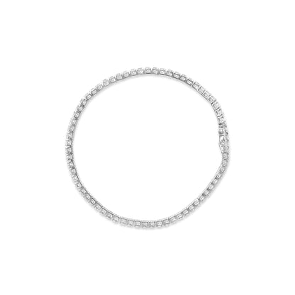 14K White Gold Lab Grown 4.00 Cttw Round Brilliant Cut Diamond Prong Set Classic Tennis Bracelet - 7" (F-G Color, VS2-SI1 Clarity) by Anti Spier