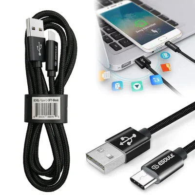 Esoulk 3.3ft Nylon Braided USB Cable For Type-C by Anti Spier