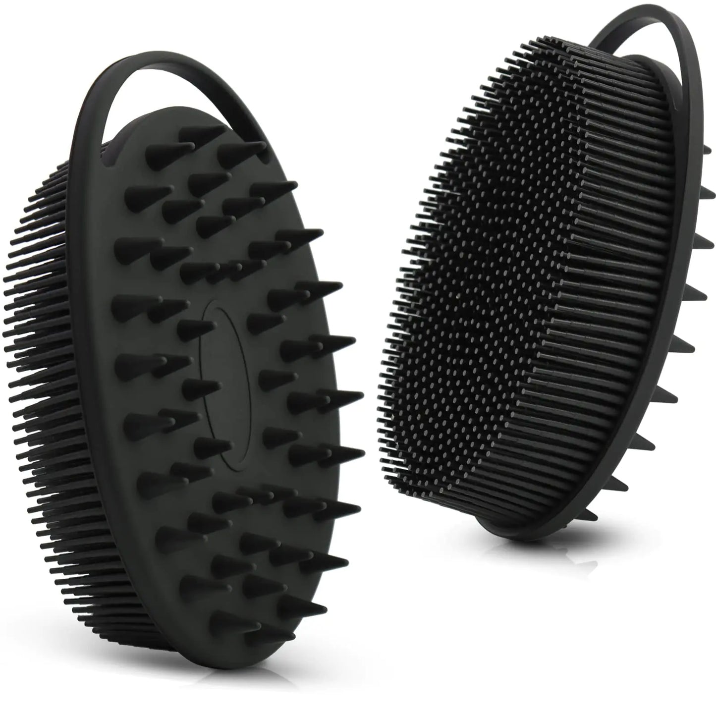 Upgrade Body Scrubber and Hair Shampoo Brush, All in One, Premium Silicone Loofah, Exfoliating Body Brush, Shower Scrubber for Body, Scalp Massager for Women, Men, Pet (1PC Black) by Anti Spier