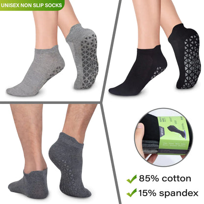 Non Slip Yoga Socks with Grips for Pilates, Ballet, Barre, Barefoot, Hospital Anti Skid Socks for Women and Men Small 6 Pairs-2 Black/2 Dark Gray /2 Gray by Anti Spier