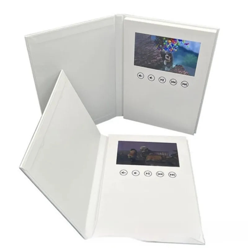 7-inch White Hardcover Video Brochure Card by Anti Spier