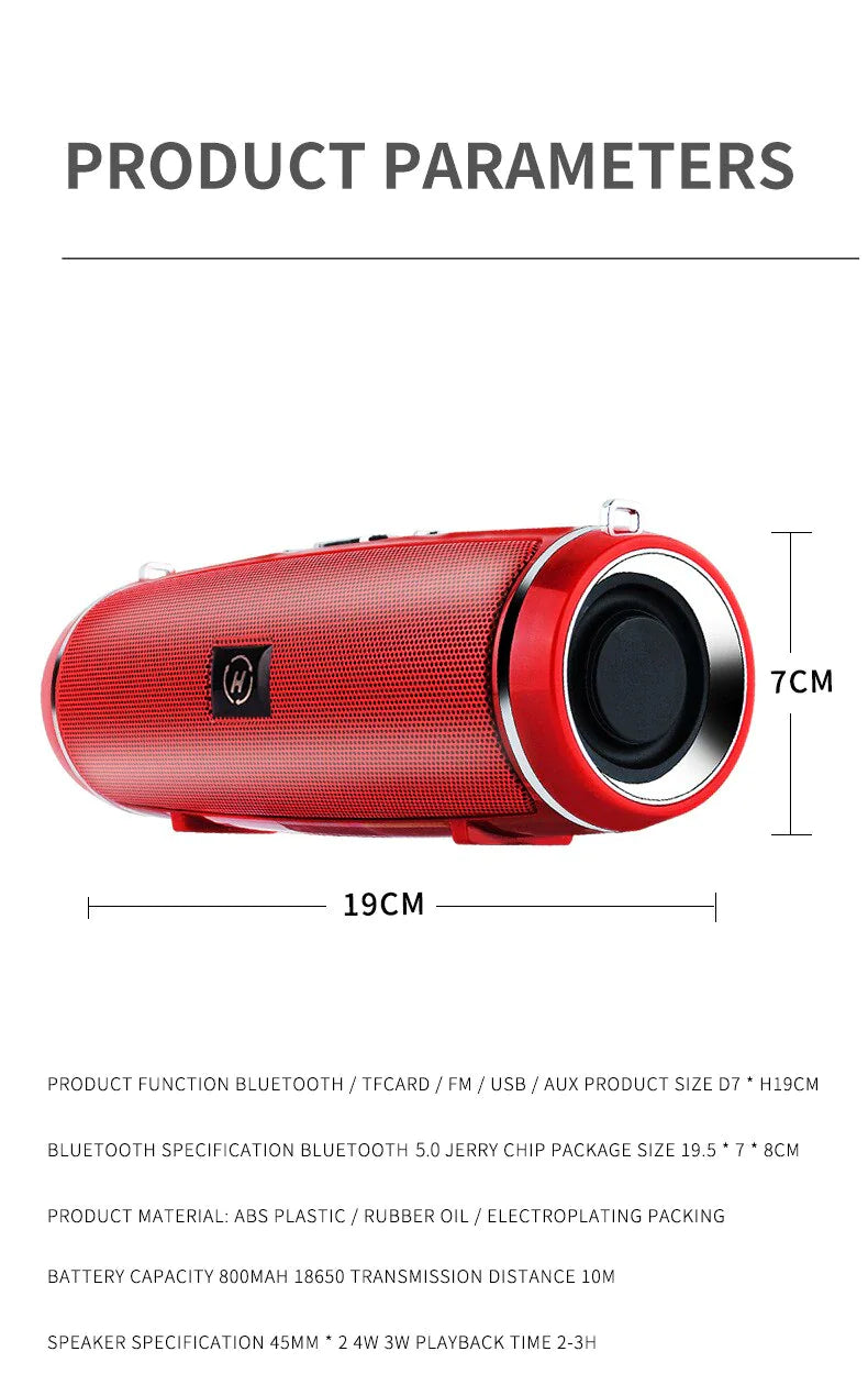 Bluetooth 5.1 Speaker Wireless Waterproof Outdoor Stereo LOUD Bass USB/TF Strap by Anti Spier