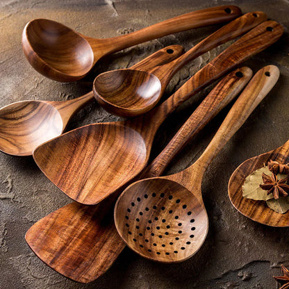 Essential Non-Stick Cookware & Wooden Spoon Set by Anti Spier