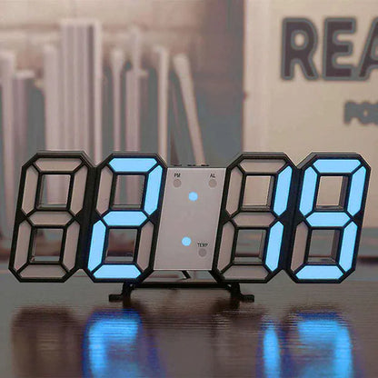 Digital 3D LED Big Wall Desk Alarm Clock Snooze 12/24 Hours Auto Brightness USB by Anti Spier