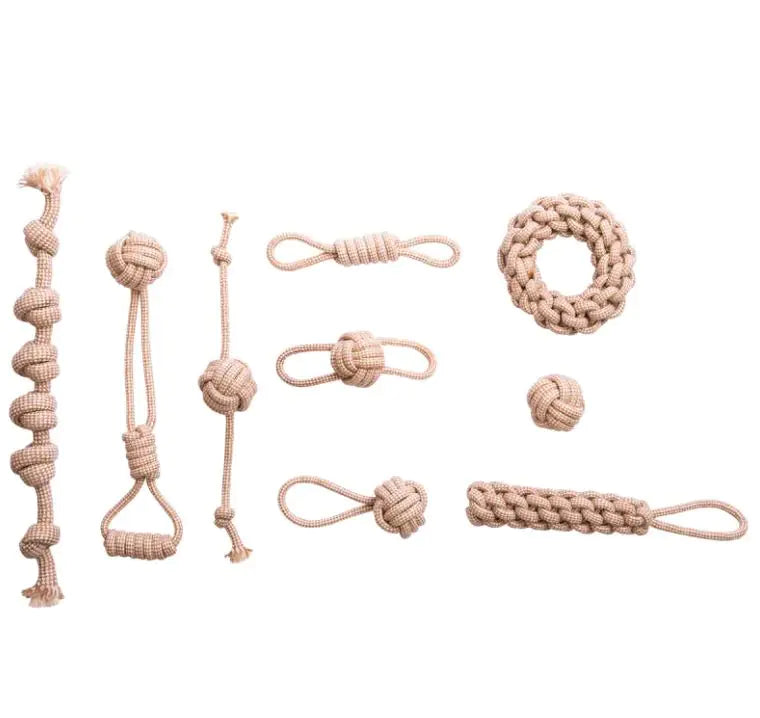 Cotton Hemp Dog Toy Set by Anti Spier