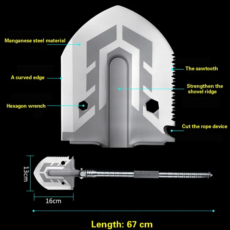Outdoor Multi-purpose Folding Military Shovel by Anti Spier