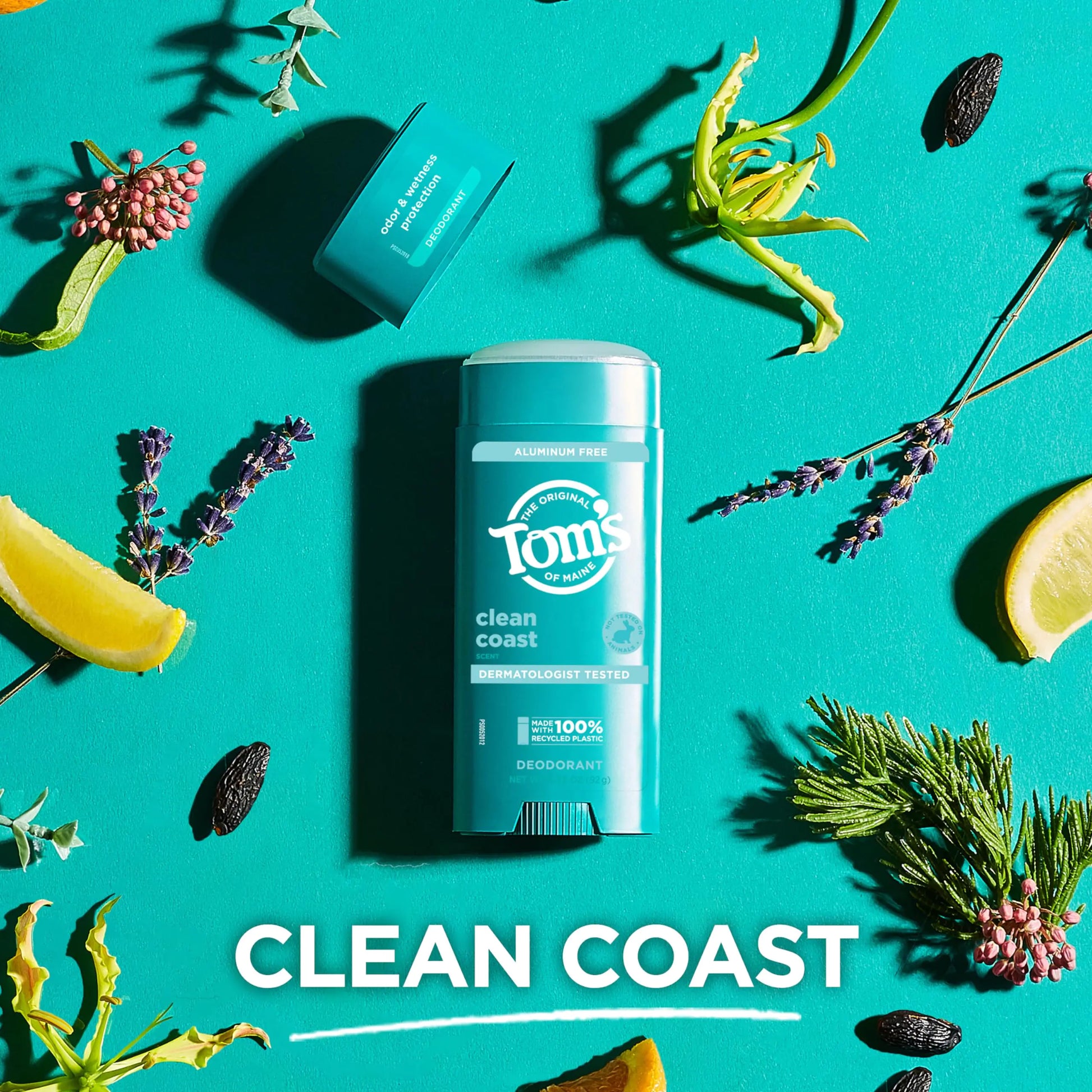 Tom’s of Maine Clean Coast Aluminum Free Natural Deodorant For Women & Men | Goes on Clear | Odor & Wetness Protection | Naturally Derived and Moisture-Locking Ingredients | 3.25 oz 3.25 Ounce (Pack of 1) by Anti Spier