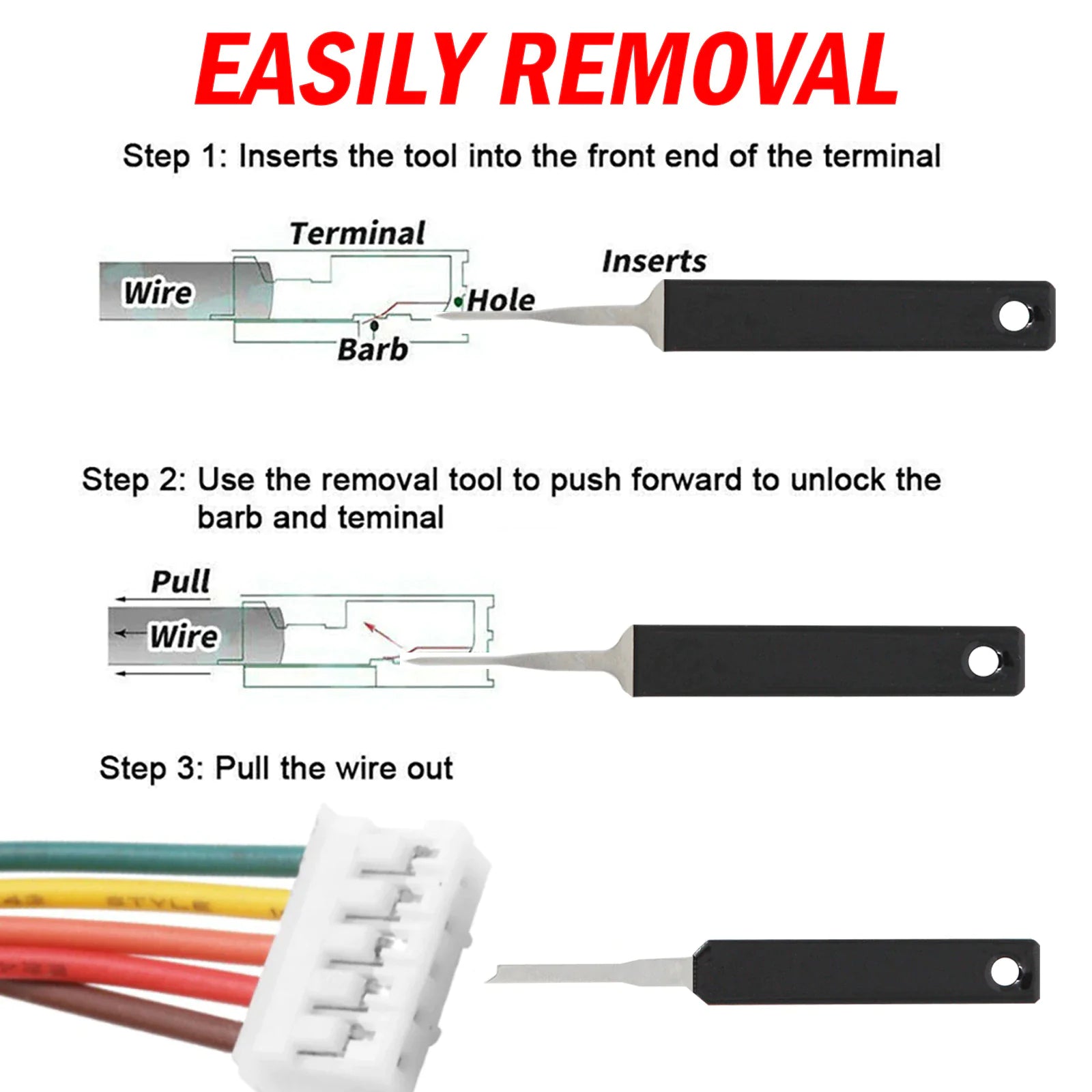 18Pcs Heavy Duty Thick Car Terminal Removal Kit Wire Connector Pin Release Tool by Anti Spier