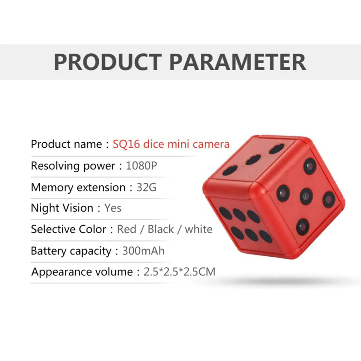 Mini Dice Camera Home Security Night Vision HD 1080P Motion Detection Nanny Cam by Anti Spier