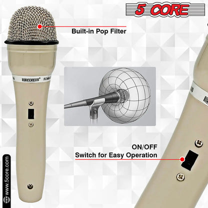 5Core XLR Microphone Dynamic Mic Karaoke Singing Studio Mics Handheld Microfono by Anti Spier