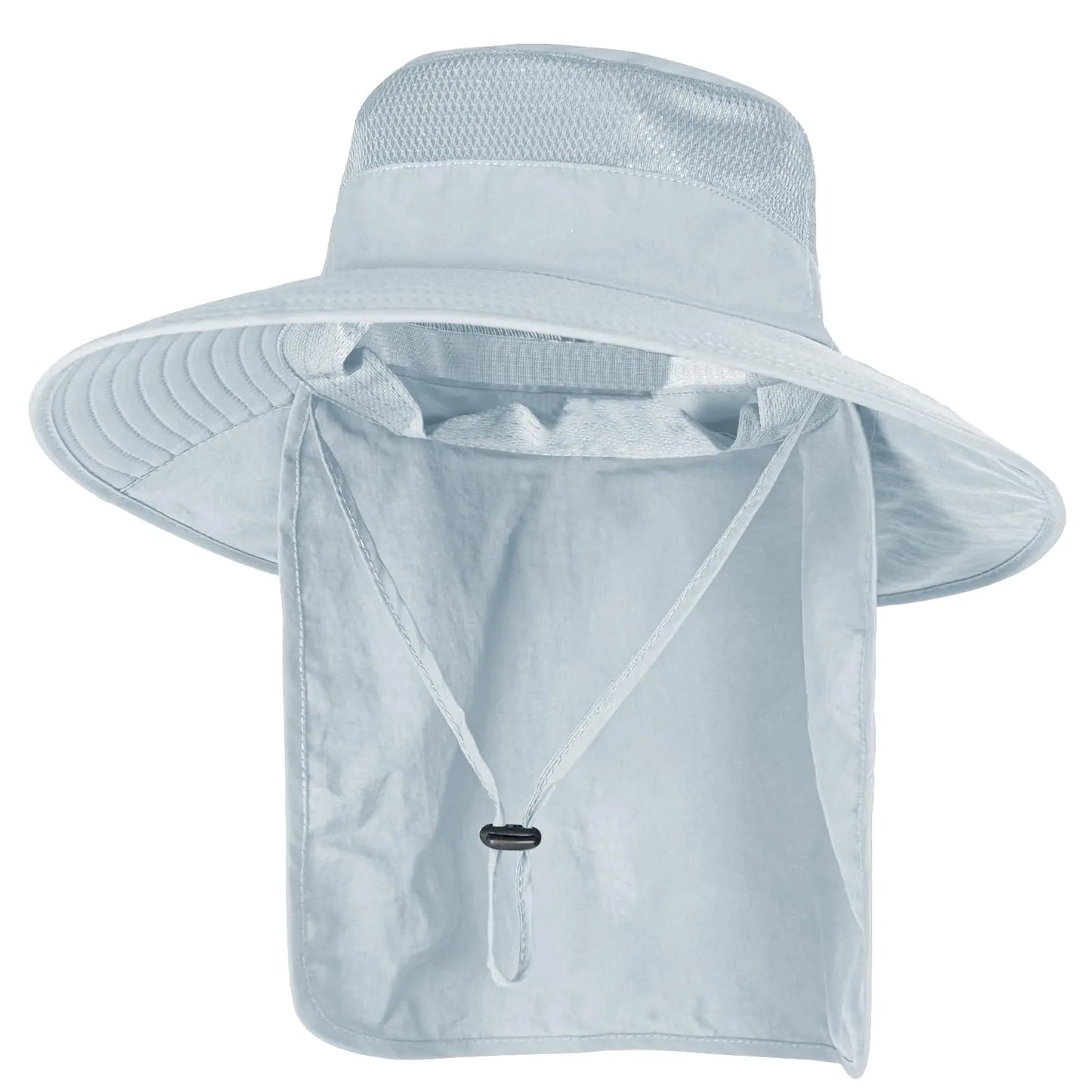 Sun Hats for Men Women Fishing Hat UPF 50+ Breathable Wide Brim Bucket Hats Summer UV Protection Safari Hat with Neck Flap Black/Light Grey 2 by Anti Spier