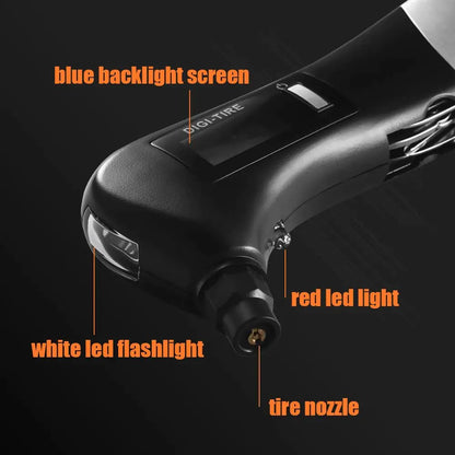 9 in 1 Digital Tire Pressure Alarm Gauge Multifunctional Tyre Pressure Sensor Tpms Systems w LED Flashlight Car Hammer by Anti Spier