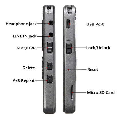 64GB Rechargeable LCD Digital Audio Sound Voice Recorder Dictaphone MP3 Player by Anti Spier