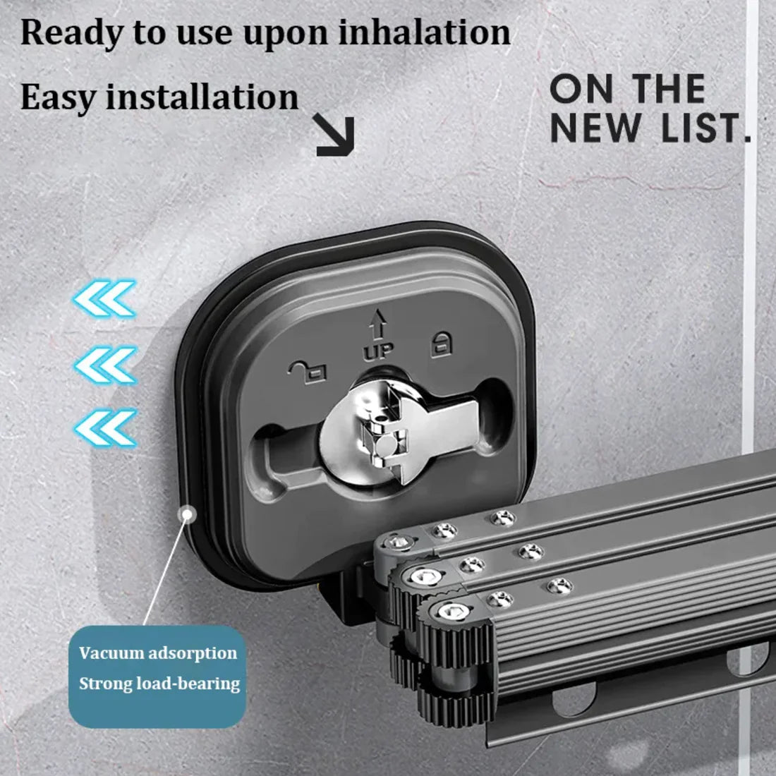 Retractable Aluminum Suction Cup Clothes Hanger by Anti Spier