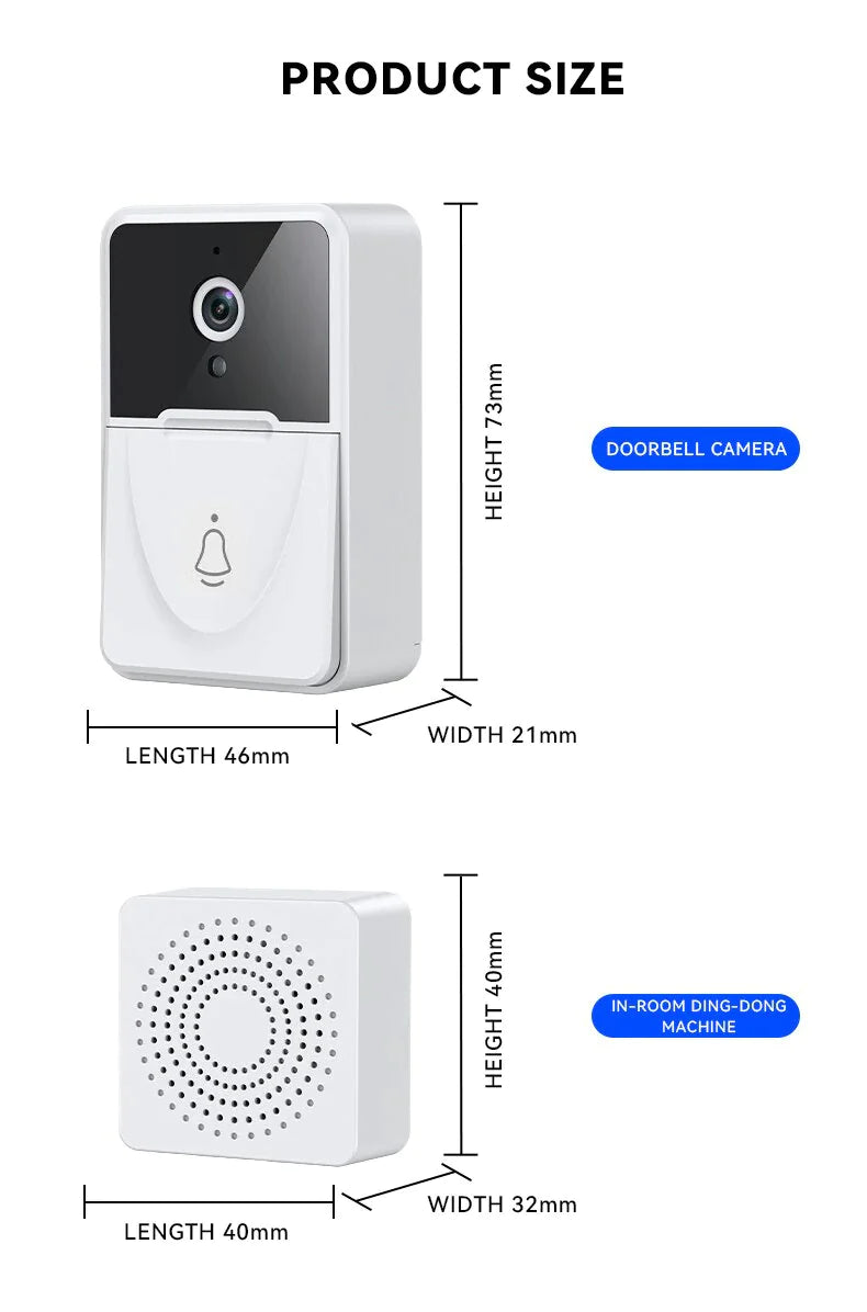 Wireless Security WiFi Smart Doorbell Intercom Video Camera Bell Chime Door Ring by Anti Spier