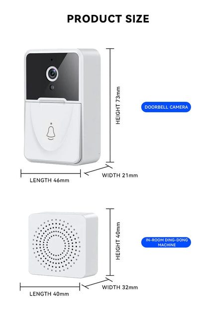 Wireless Security WiFi Smart Doorbell Intercom Video Camera Bell Chime Door Ring by Anti Spier