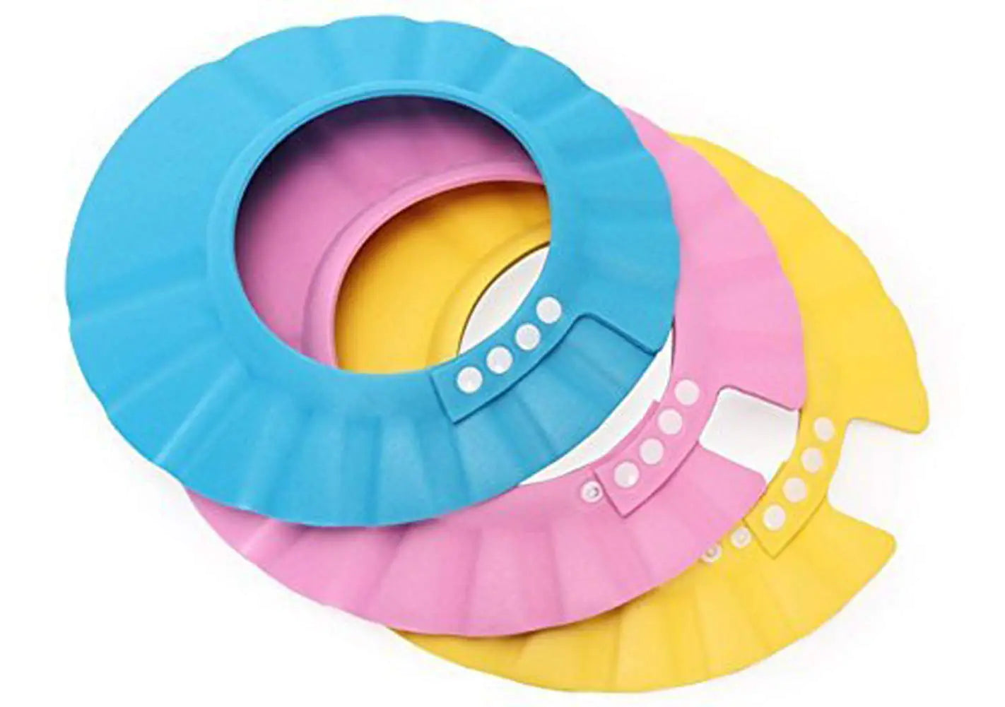 3pcs Soft Adjustable Shampoo Shower Cap Kids Bathing Protection Plastic Bath Hat Visor Cap for Toddler Baby Kids Children (Color Random 27.5CM/10.8IN) by Anti Spier