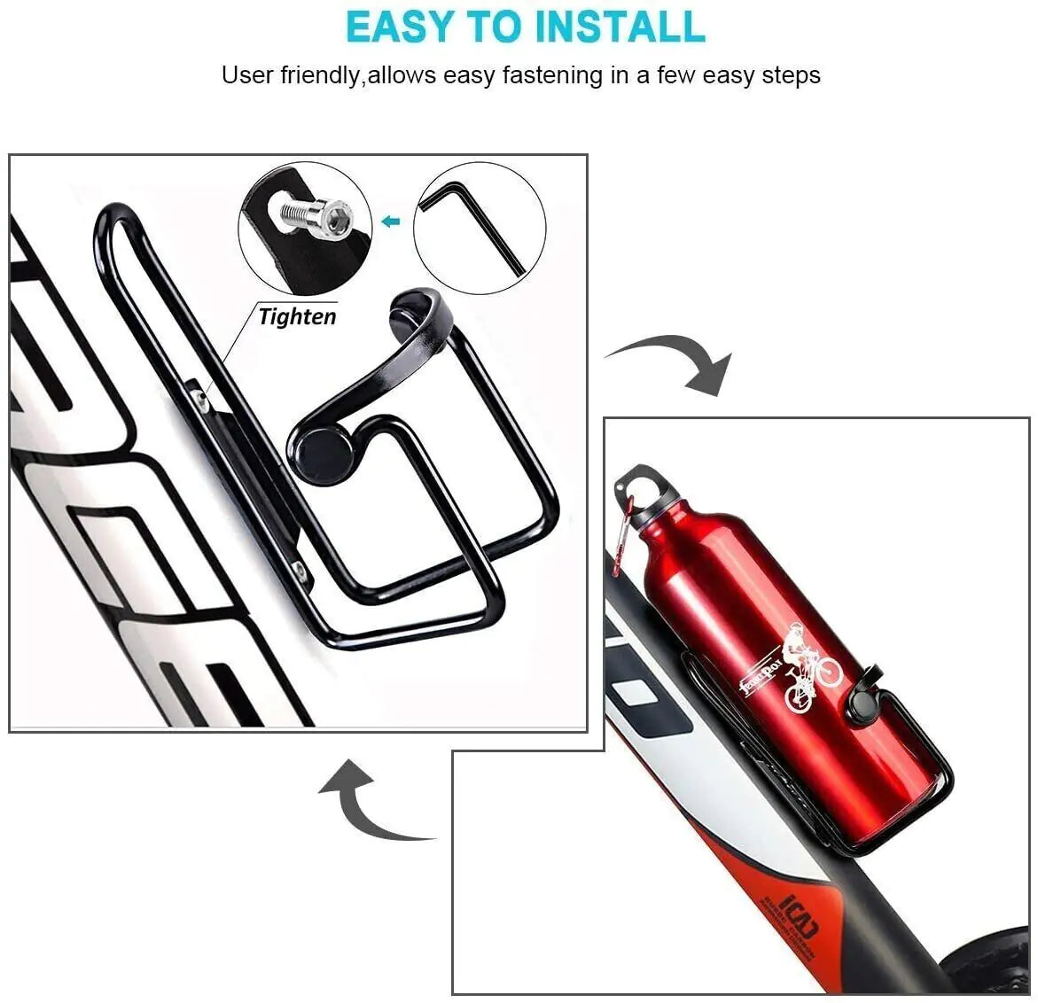 2 Packs Bike Water Bottle Cages Bicycle Lightweight Aluminum Alloy Bottle Holder by Anti Spier