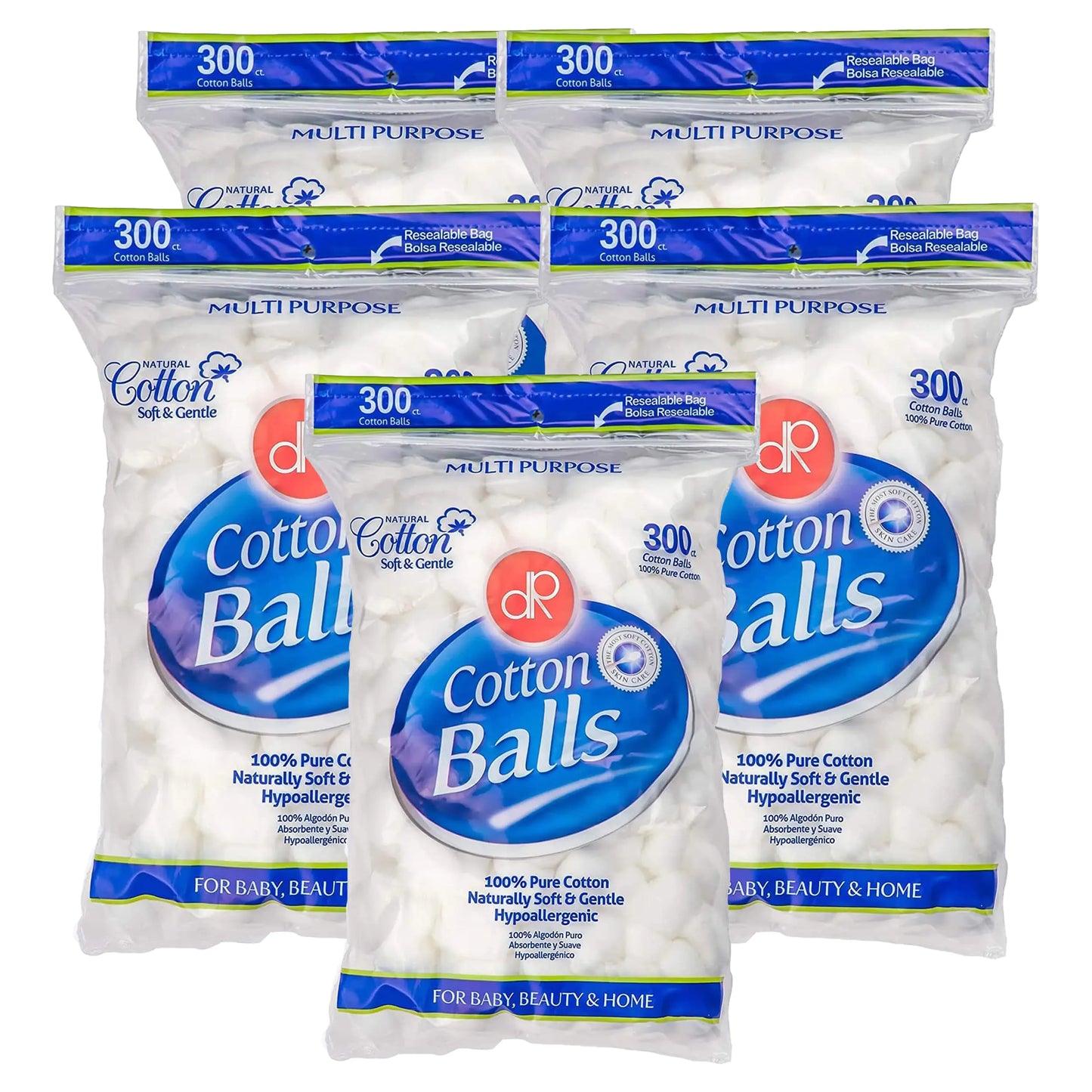 DecorRack 300 Small Cotton Balls for Make-Up, Nail Polish Removal, Pet Care, Applying Oil Lotion or Powder, Made from 100% Pure & Natural Cotton, Soft and Absorbent for Household Needs (300 Count) 300 Count by Anti Spier