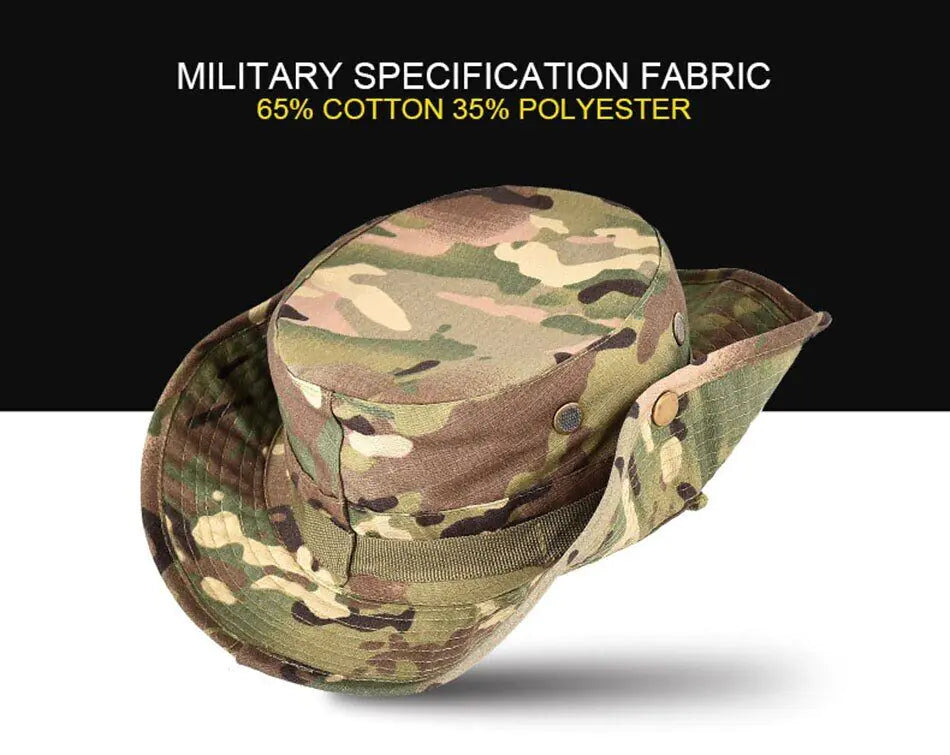 Boonie Bucket Hats Outdoor Fishing Hunting Wide Brim Mesh Camo Safari Sun Cap by Anti Spier