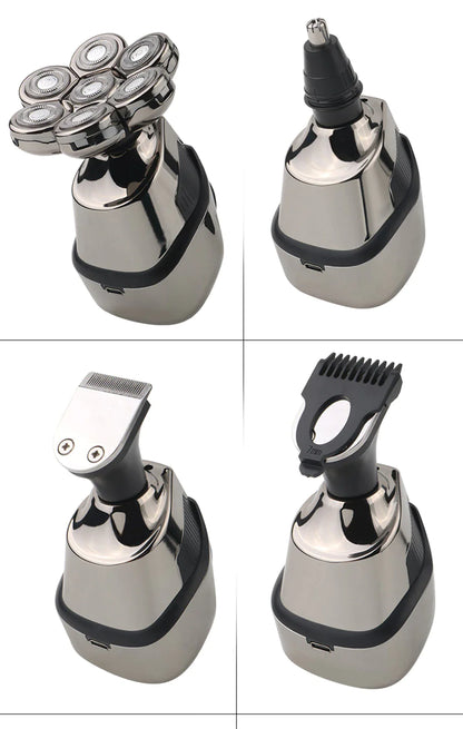 7D Cordless Shaver Hair Trimmer Men’s 5-In-1 Electric Head Shaver Razor Men Wet by Anti Spier