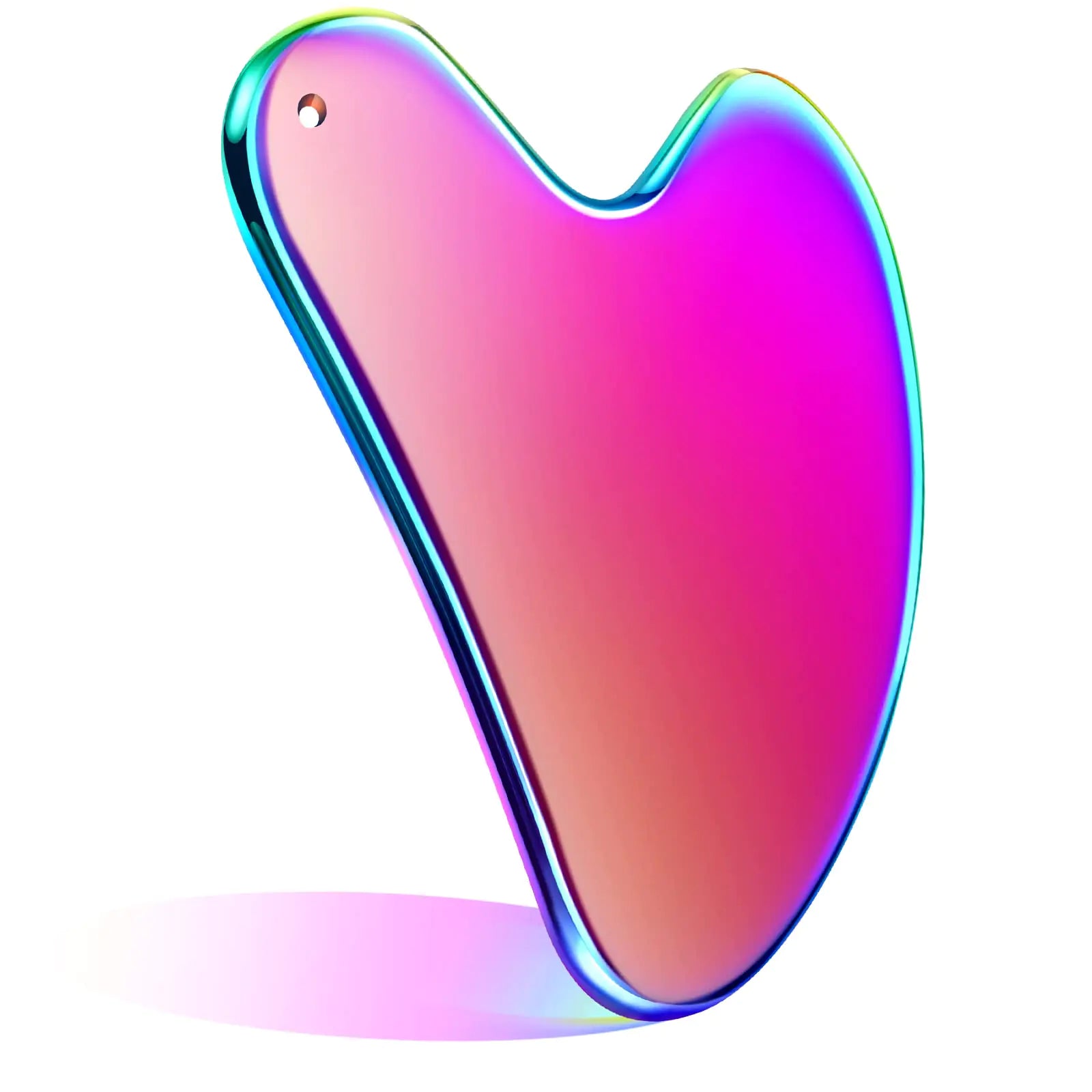 Nuanchu Stainless Steel Gua Sha Facial Tools Guasha for Face Metal Gua Sha Tighten Skin Massage Guasha Beauty Tool for Body Eyes Neck Massager with Travel Pouch Skin Care Gifts (Rainbow Color) Rainbow Color by Anti Spier