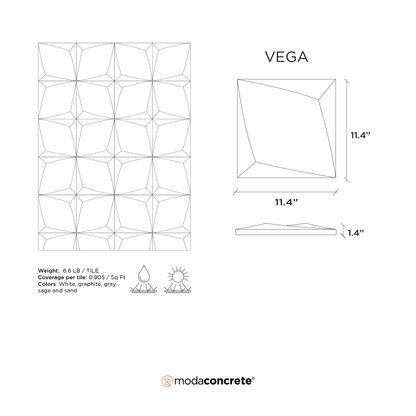 VEGA Concrete Wall Tile by ModaConcrete - Direct source for architectural and precast concrete