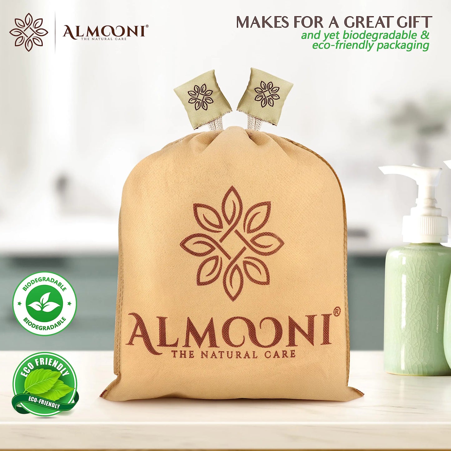 Almooni Egyptian Loofah Exfoliating Body Scrubber, Natural Real Egyptian Shower Loofah Sponge Body Scrubber for Women and Men, for Body and Face That Will Get You Clean - 2 Count (1 Pack) 2 Count (Pack of 1) by Anti Spier