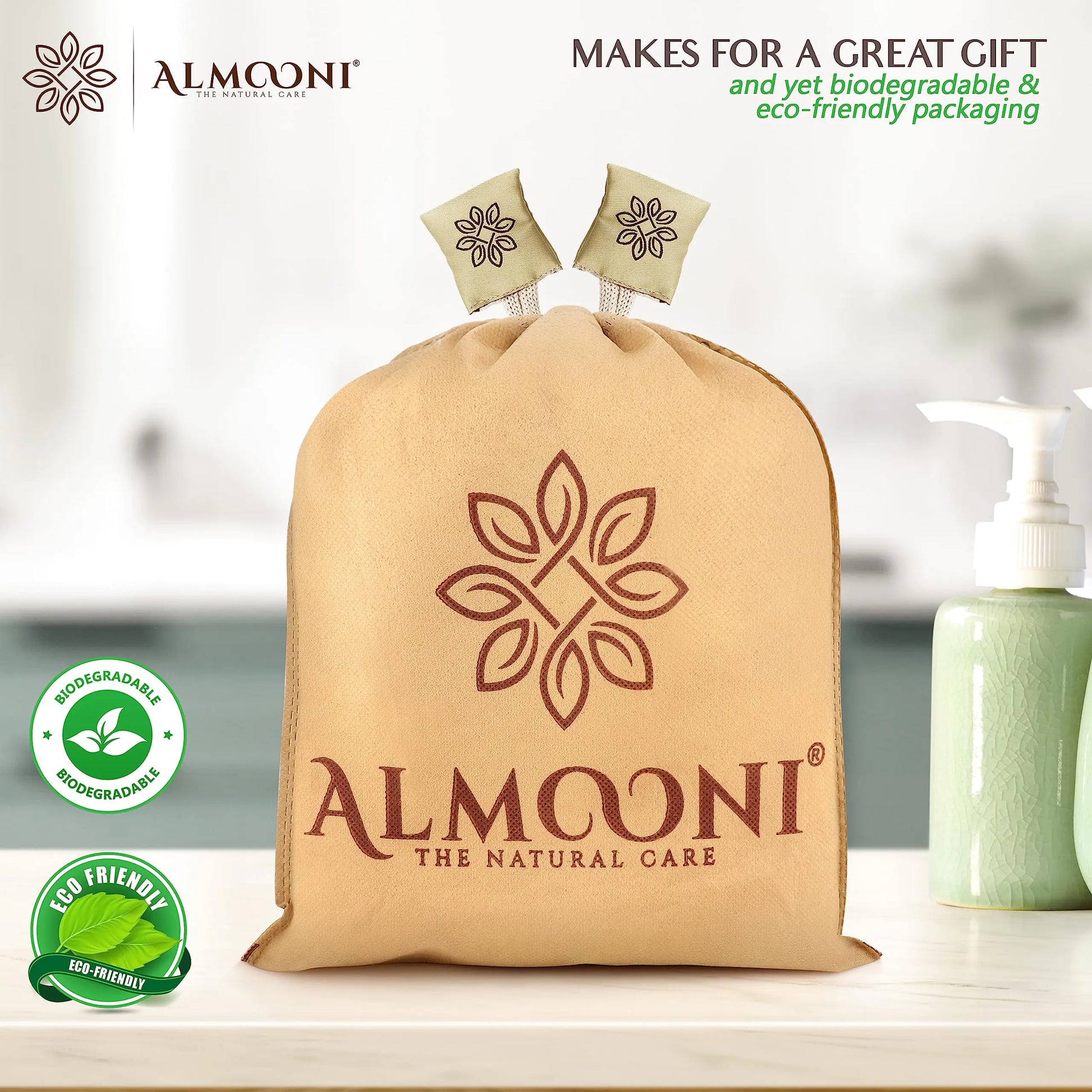 Almooni Egyptian Loofah Exfoliating Body Scrubber, Natural Real Egyptian Shower Loofah Sponge Body Scrubber for Women and Men, for Body and Face That Will Get You Clean - 2 Count (1 Pack) 2 Count (Pack of 1) by Anti Spier