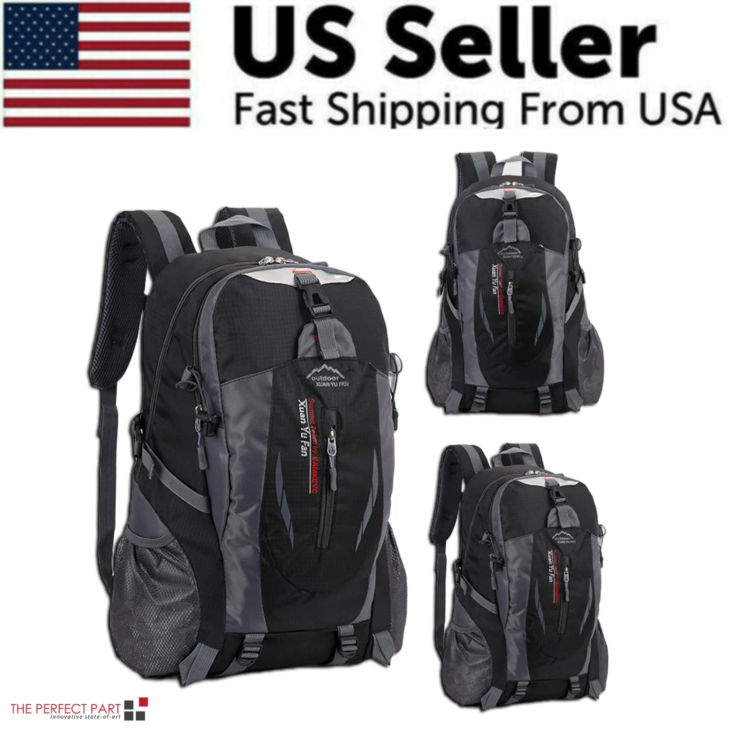 40L Men Women Travel Backpack Rucksack Camping Laptop Hiking School Book Bag USA by Anti Spier
