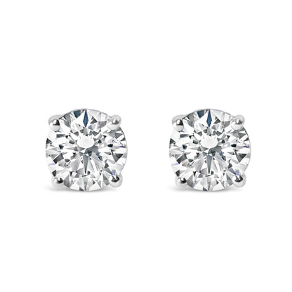 IGI Certified 14K White Gold 1 1/2 Cttw Round Diamond Solitaire Stud Earrings with Screwbacks (G-H Color, I1-I2 Clarity) by Anti Spier