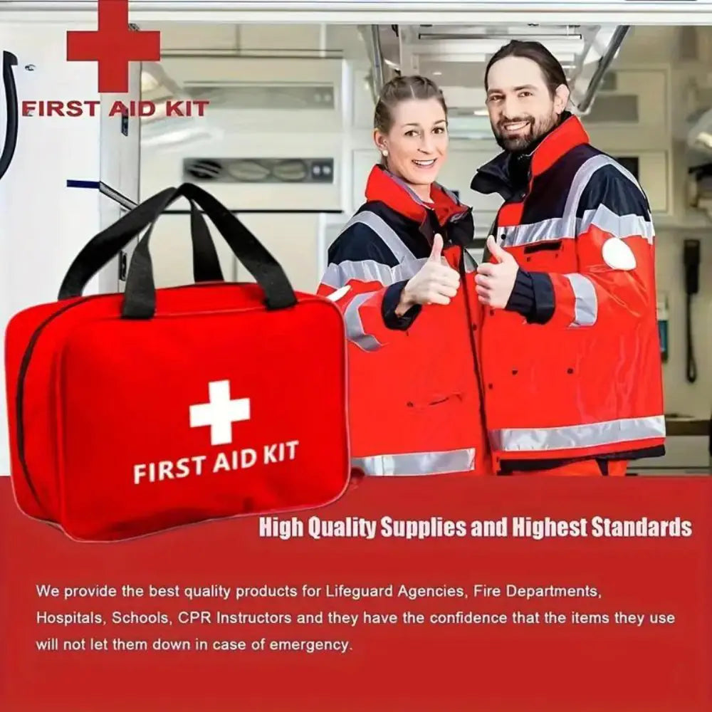 173pcs Large First Aid Kit: Portable Bag For Outdoor Hunting, Hiking, Camping And More - Including Emergency Supplies! by Anti Spier