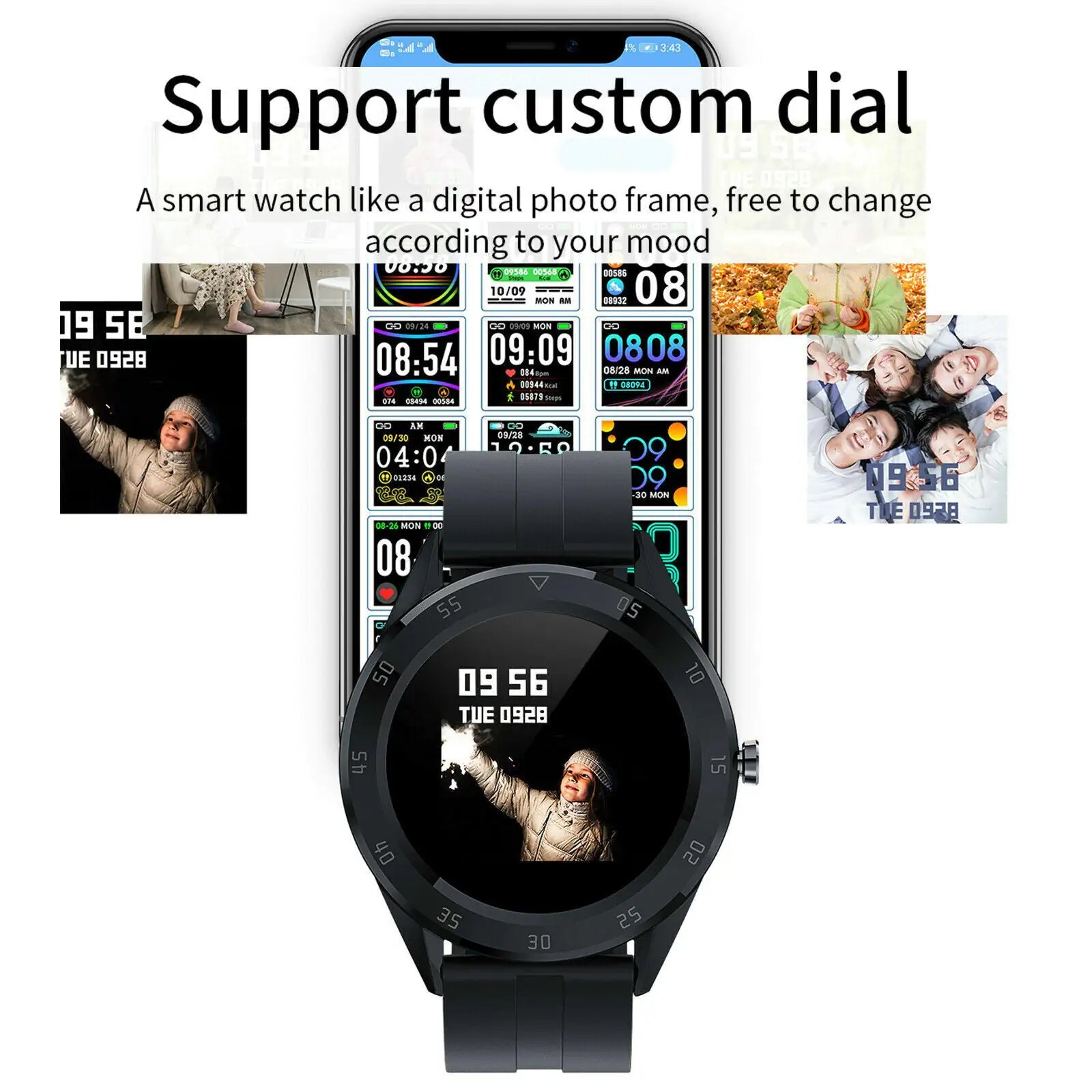 Waterproof Bluetooth Smart Watch Phone Mate Heart Rate Tracker For iOS Android by Anti Spier