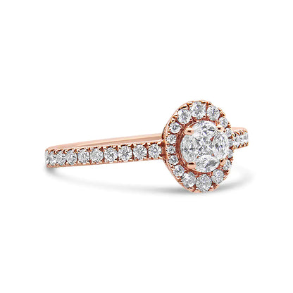 18K Rose Gold 1/2 Cttw Composite Marquise Composite Diamond Oval Shaped Halo Engagement Ring (F-G Color, VS1-VS2 Clarity) by Anti Spier