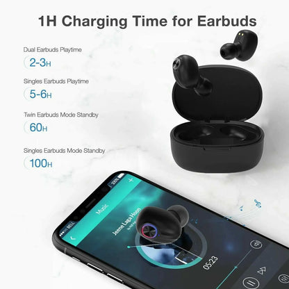 TWS Bluetooth Earbuds Waterproof Bluetooth 5.1 Headset Noise Cancelling Wireless by Anti Spier