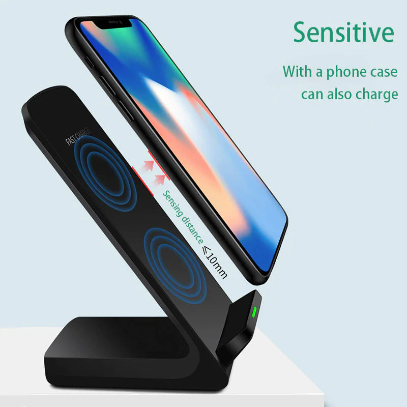 Qi Wireless Fast Charger Charging Pad Stand Dock For Samsung Galaxy iPhone Phone by Anti Spier