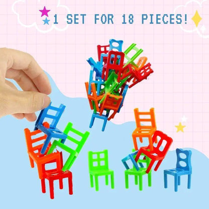 Chairs Stacking Puzzle Game (Set of 18) by Anti Spier