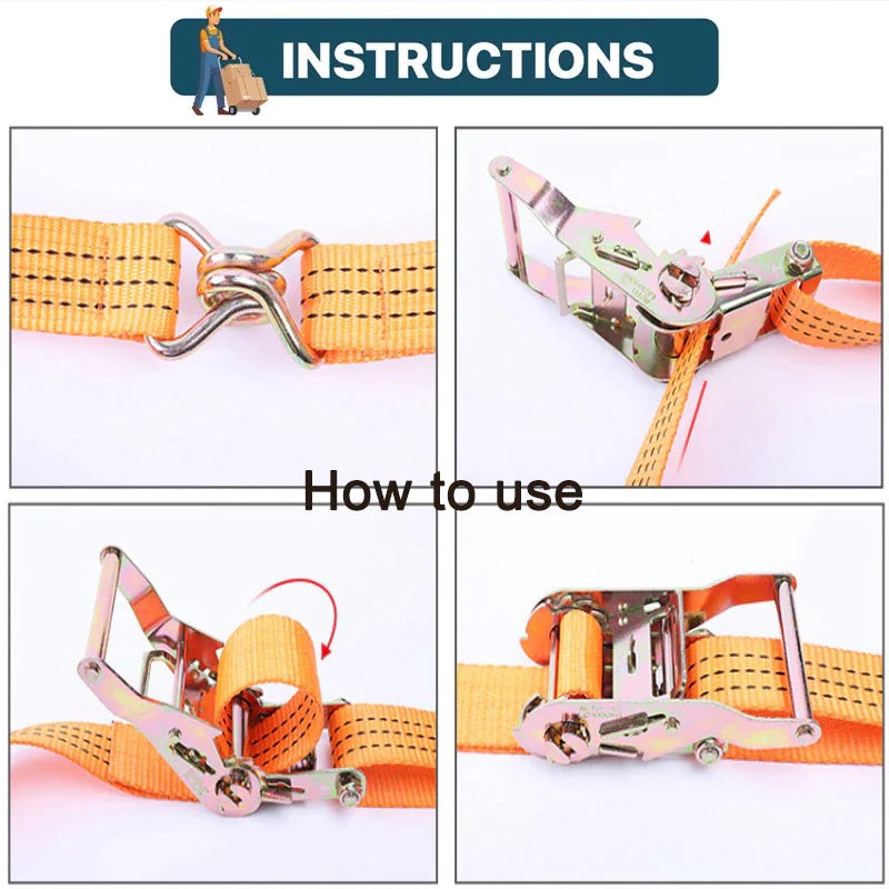 4 PK Ratchet Tie Down Straps 1.5" x 15 Feet 4,000 LB Safety J Hook Heavy Duty US by Anti Spier
